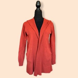 Cyrus burnt orange hooded cardigan